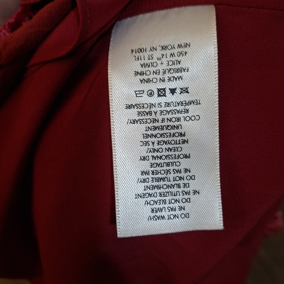 Alice + Olivia Vanessa Sultry Red Velvet Ruffle Sleeveless Camisole Tank Top. - Picture 11 of 15